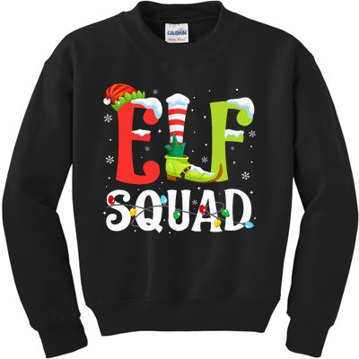 Elf Squad Christmas Family Matching Xmas Elf Pajamas  Kids Sweatshirt