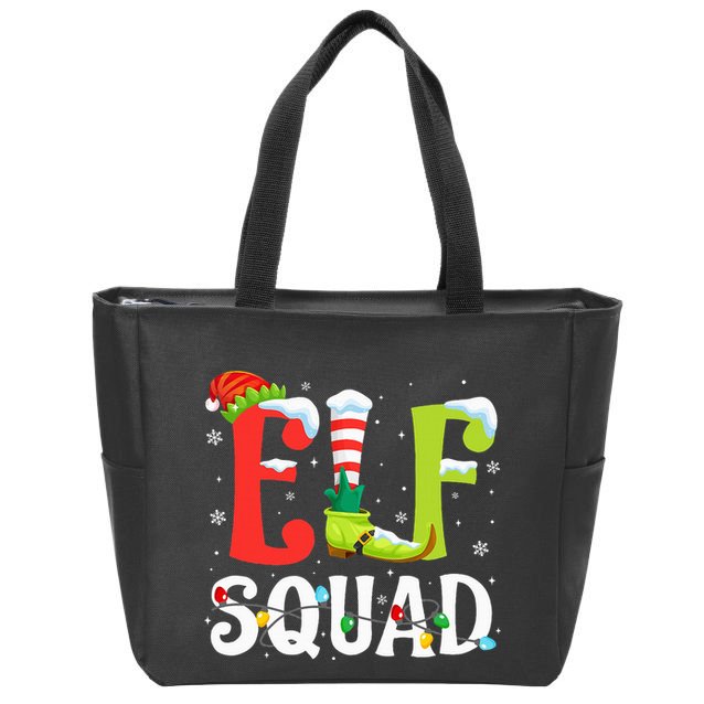 Elf Squad Christmas Family Matching Xmas Elf Pajamas  Zip Tote Bag