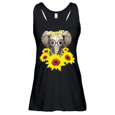 Elephant Sunflower Cute Elephant Love Sunflower Ladies Essential Flowy Tank