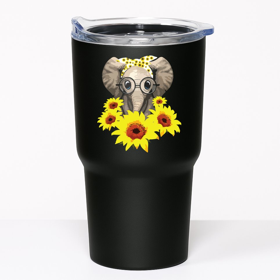 Elephant Sunflower Cute Elephant Love Sunflower Tumbler