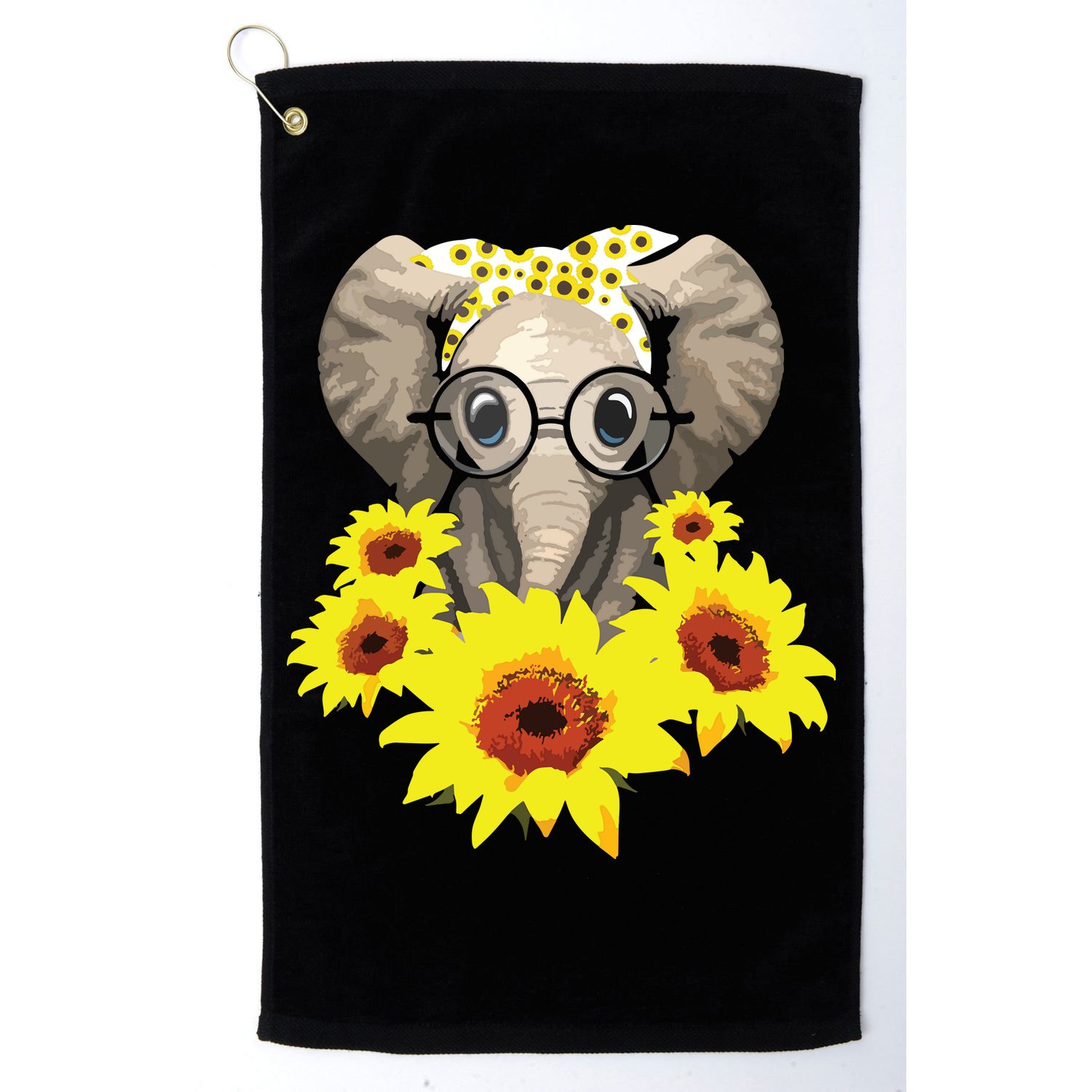 Elephant Sunflower Cute Elephant Love Sunflower Golf Towel