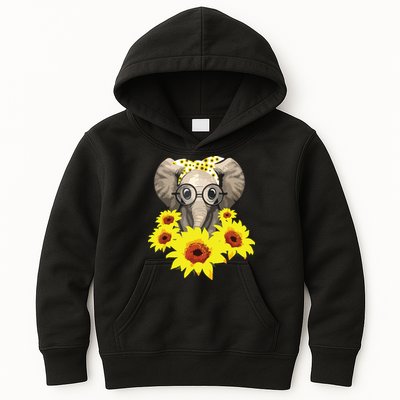 Elephant Sunflower Cute Elephant Love Sunflower Kids Hoodie