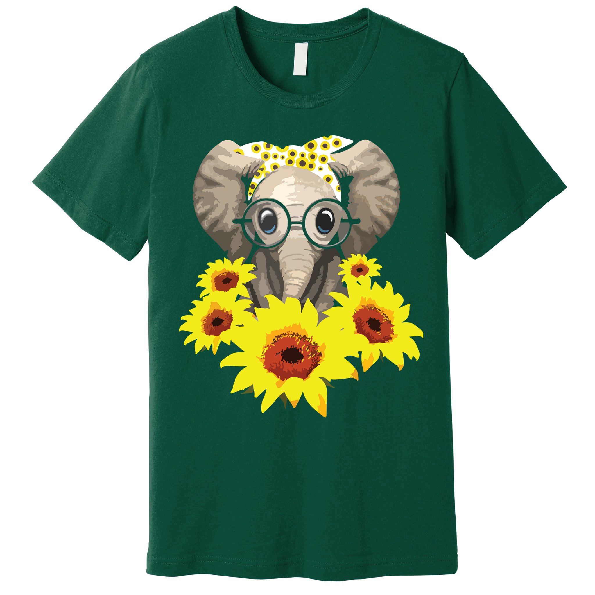 Elephant Sunflower Cute Elephant Love Sunflower Premium T-Shirt