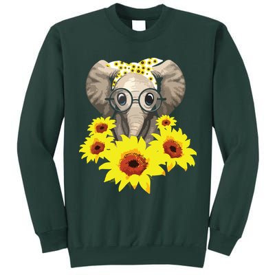 Elephant Sunflower Cute Elephant Love Sunflower Tall Sweatshirt