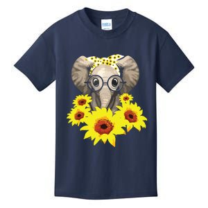 Elephant Sunflower Cute Elephant Love Sunflower Kids T-Shirt