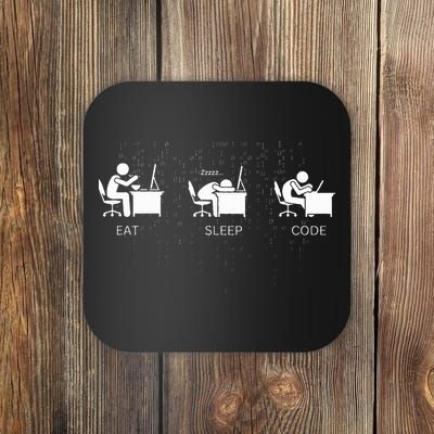 Eat Sleep Code Programmers Design Coaster