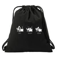 Eat Sleep Code Programmers Design Drawstring Bag