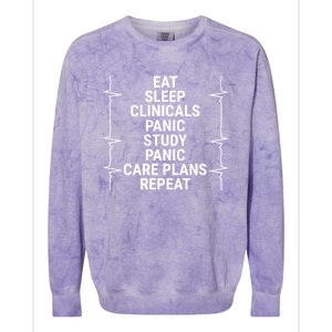 Eat Sleep Clinicals Funny Student Nurse Nursing School Meaningful Gift Colorblast Crewneck Sweatshirt