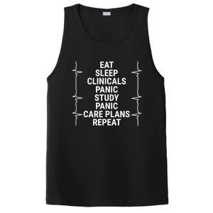 Eat Sleep Clinicals Funny Student Nurse Nursing School Meaningful Gift PosiCharge Competitor Tank