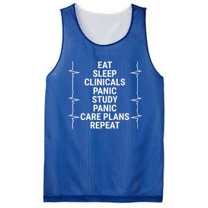 Eat Sleep Clinicals Funny Student Nurse Nursing School Meaningful Gift Mesh Reversible Basketball Jersey Tank