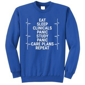 Eat Sleep Clinicals Funny Student Nurse Nursing School Meaningful Gift Tall Sweatshirt