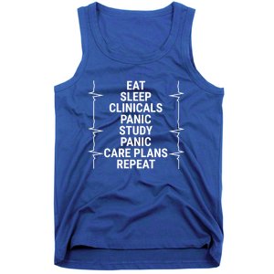 Eat Sleep Clinicals Funny Student Nurse Nursing School Meaningful Gift Tank Top