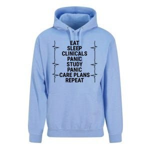 Eat Sleep Clinicals Funny Student Nurse Nursing School Meaningful Gift Unisex Surf Hoodie