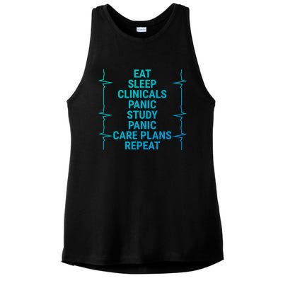 Eat Sleep Clinicals Funny Student Nurse Nursing School Meaningful Gift Ladies PosiCharge Tri-Blend Wicking Tank