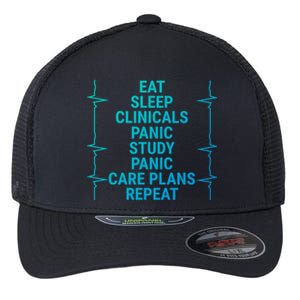 Eat Sleep Clinicals Funny Student Nurse Nursing School Meaningful Gift Flexfit Unipanel Trucker Cap