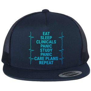 Eat Sleep Clinicals Funny Student Nurse Nursing School Meaningful Gift Flat Bill Trucker Hat