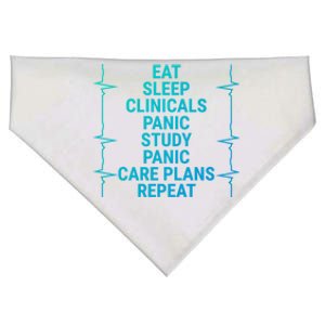 Eat Sleep Clinicals Funny Student Nurse Nursing School Meaningful Gift USA-Made Doggie Bandana