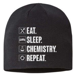 Eat Sleep Chemistry Repeat Funny Chemist Chemistry Gift Sustainable Beanie