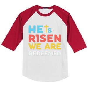 Easter Sunday Christian Believer Religious Jesus Christ Kids Colorblock Raglan Jersey