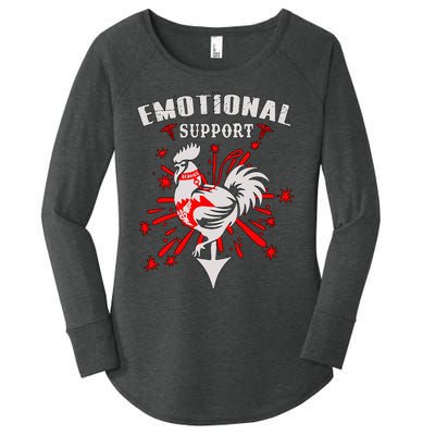 Emotional Support Chicken Emotional Support Cock Women's Perfect Tri Tunic Long Sleeve Shirt