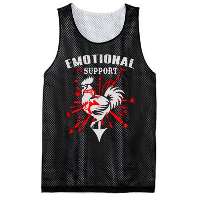 Emotional Support Chicken Emotional Support Cock Mesh Reversible Basketball Jersey Tank