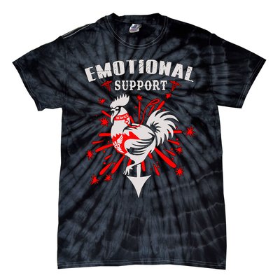 Emotional Support Chicken Emotional Support Cock Tie-Dye T-Shirt