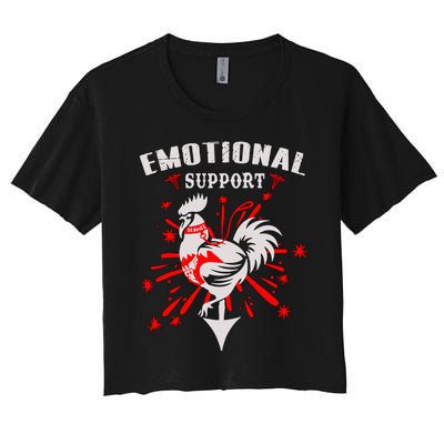 Emotional Support Chicken Emotional Support Cock Women's Crop Top Tee