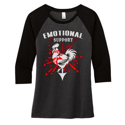 Emotional Support Chicken Emotional Support Cock Women's Tri-Blend 3/4-Sleeve Raglan Shirt