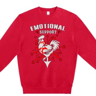 Emotional Support Chicken Emotional Support Cock Premium Crewneck Sweatshirt