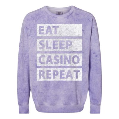 Eat Sleep Casino Repeat Casino Gambler Colorblast Crewneck Sweatshirt