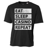 Eat Sleep Casino Repeat Casino Gambler Cooling Performance Crew T-Shirt