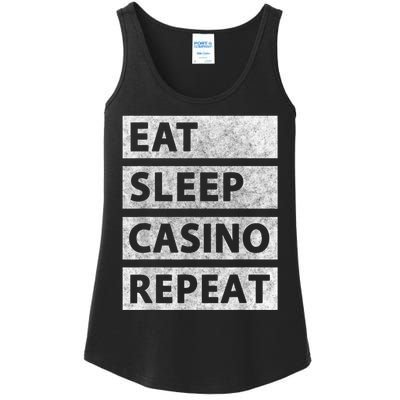 Eat Sleep Casino Repeat Casino Gambler Ladies Essential Tank