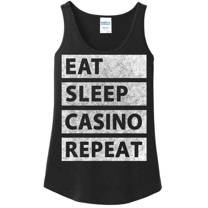 Eat Sleep Casino Repeat Casino Gambler Ladies Essential Tank