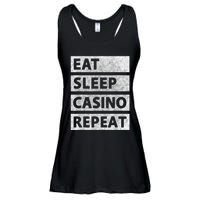 Eat Sleep Casino Repeat Casino Gambler Ladies Essential Flowy Tank