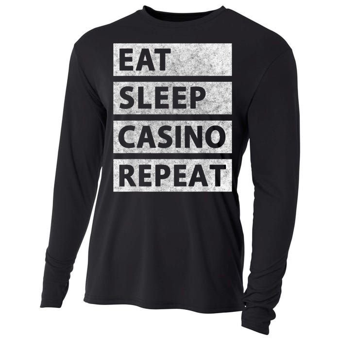 Eat Sleep Casino Repeat Casino Gambler Cooling Performance Long Sleeve Crew