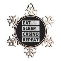 Eat Sleep Casino Repeat Casino Gambler Metallic Star Ornament