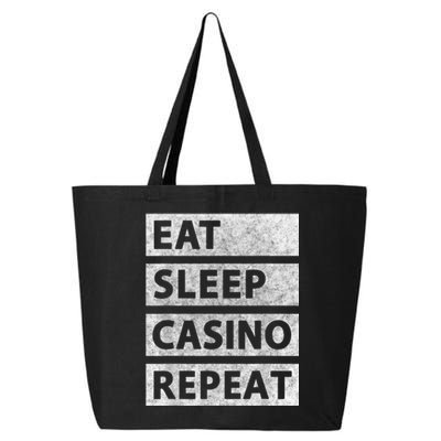 Eat Sleep Casino Repeat Casino Gambler 25L Jumbo Tote