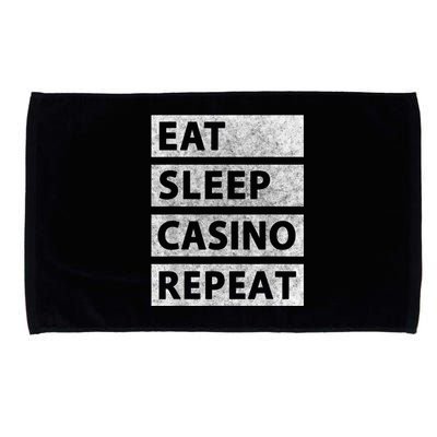 Eat Sleep Casino Repeat Casino Gambler Microfiber Hand Towel