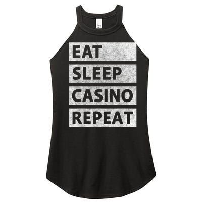 Eat Sleep Casino Repeat Casino Gambler Women's Perfect Tri Rocker Tank