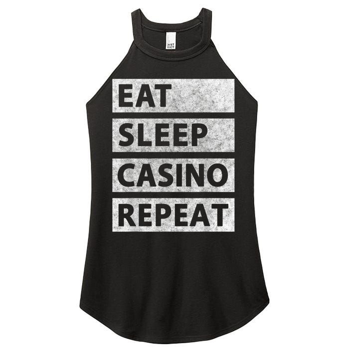 Eat Sleep Casino Repeat Casino Gambler Women's Perfect Tri Rocker Tank