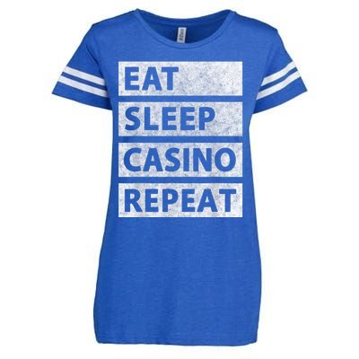 Eat Sleep Casino Repeat Casino Gambler Enza Ladies Jersey Football T-Shirt