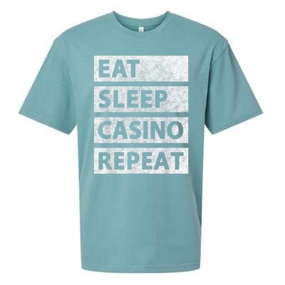 Eat Sleep Casino Repeat Casino Gambler Sueded Cloud Jersey T-Shirt