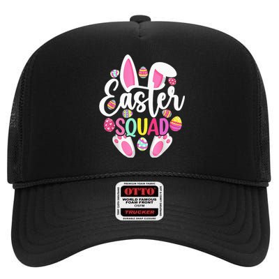 Easter Squad Cute Bunny Rabbit Crew Hunting Egg High Crown Mesh Back Trucker Hat