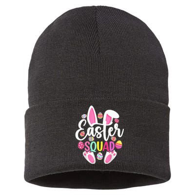 Easter Squad Cute Bunny Rabbit Crew Hunting Egg Sustainable Knit Beanie