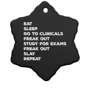 Eat Sleep Clinicals Nurse Nursing School Student Gift Meaningful Gift Ceramic Star Ornament