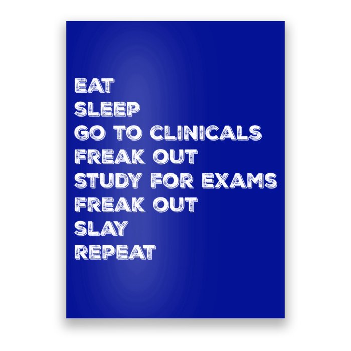 Eat Sleep Clinicals Nurse Nursing School Student Gift Meaningful Gift Poster