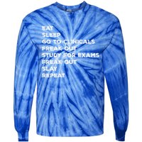 Eat Sleep Clinicals Nurse Nursing School Student Gift Meaningful Gift Tie-Dye Long Sleeve Shirt