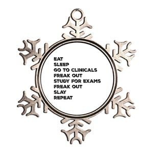 Eat Sleep Clinicals Nurse Nursing School Student Gift Meaningful Gift Metallic Star Ornament