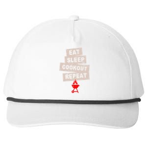 Eat Sleep Cookout American Chef Repeat Summer Gift Snapback Five-Panel Rope Hat