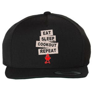 Eat Sleep Cookout American Chef Repeat Summer Gift Wool Snapback Cap